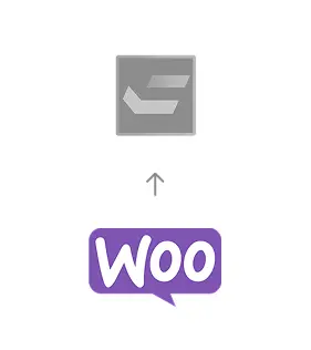 Migration von WooCommerce zu HCL Commerce, dargestellt durch einen Pfeil vom WooCommerce-Logo zum HCL Commerce-Logo