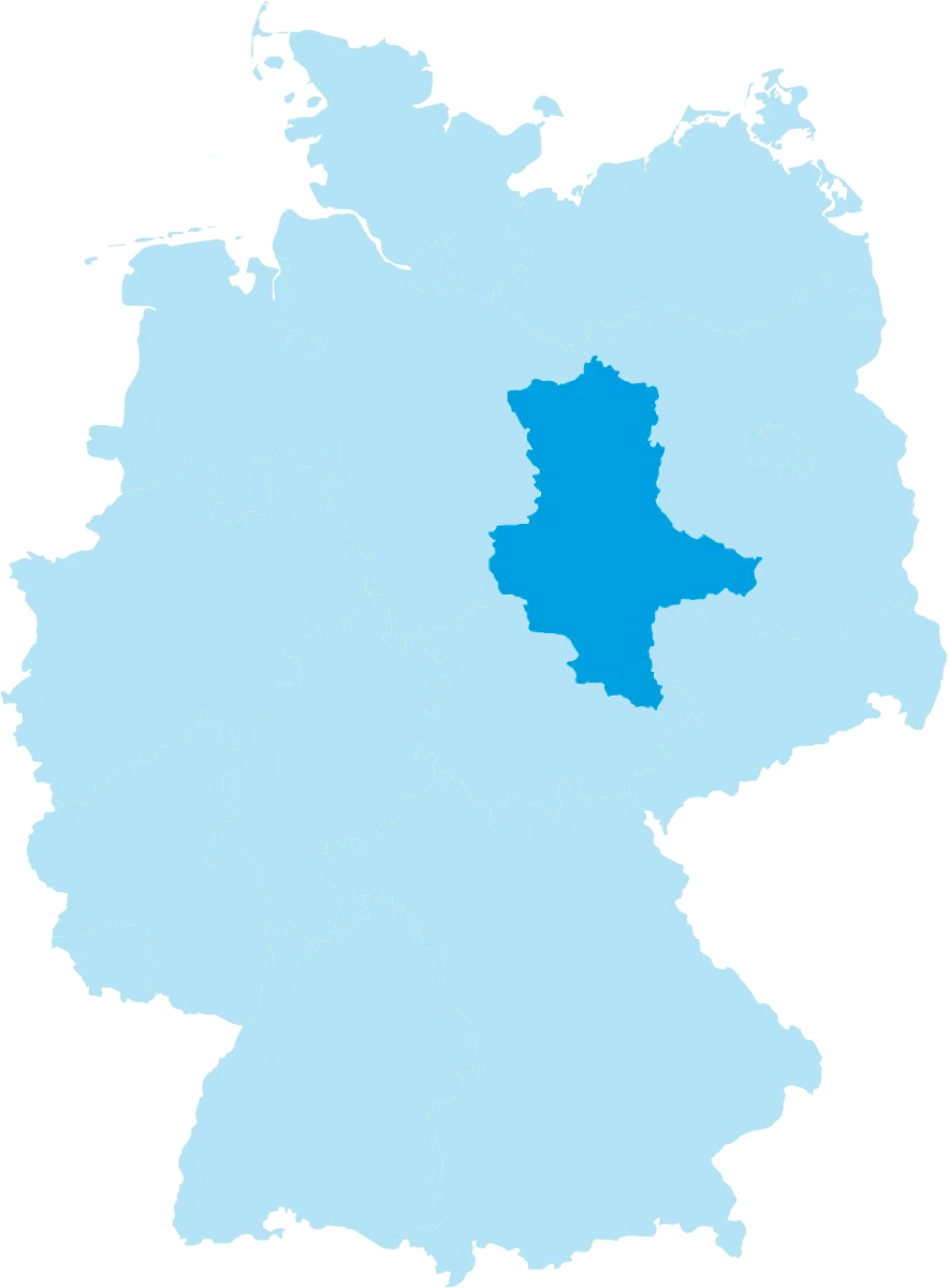 Karte von Deutschland mit dem Bundesland Rheinland-Pfalz in cyan eingefärbt