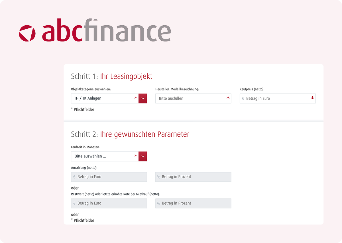 Screenshot des abcfinance Rechners