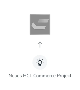 Neues Projektvorhaben, das mit HCL Commerce realisiert werden soll, symbolisiert durch eine Glühbirne und einen Aufwärtspfeil.