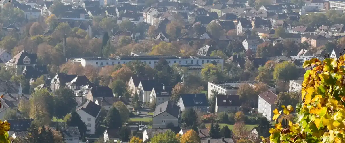 Foto von Heilbronn aus den Weinbergen auf die Stadt fotografiert