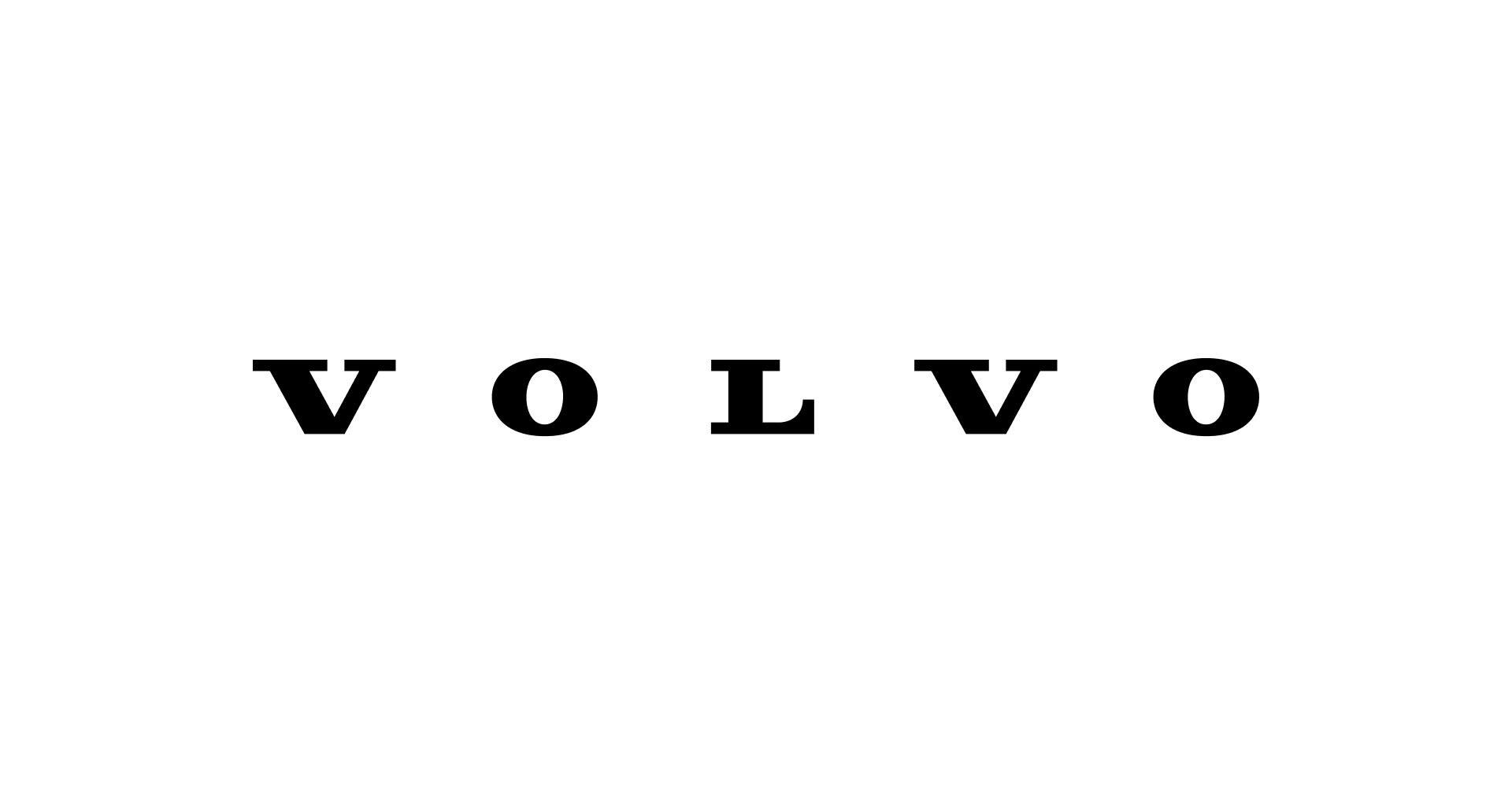 Schwarzes VOLVO Logo mit stilistischem Schriftzug