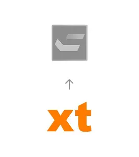 Migration von xt:Commerce zu HCL Commerce, dargestellt durch einen Pfeil vom xt:Commerce-Logo zum HCL Commerce-Logo