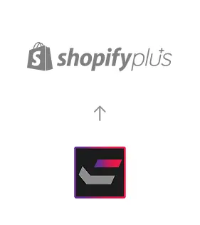 Migration von HCL Commerce zu Shopify Plus, dargestellt durch einen Pfeil vom HCL Commerce-Logo zum Shopify Plus Logo