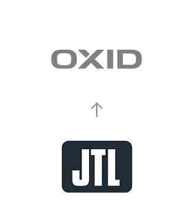 Migration von JTL-Shop zu OXID eShop, dargestellt durch einen Richtungspfeil nach oben.