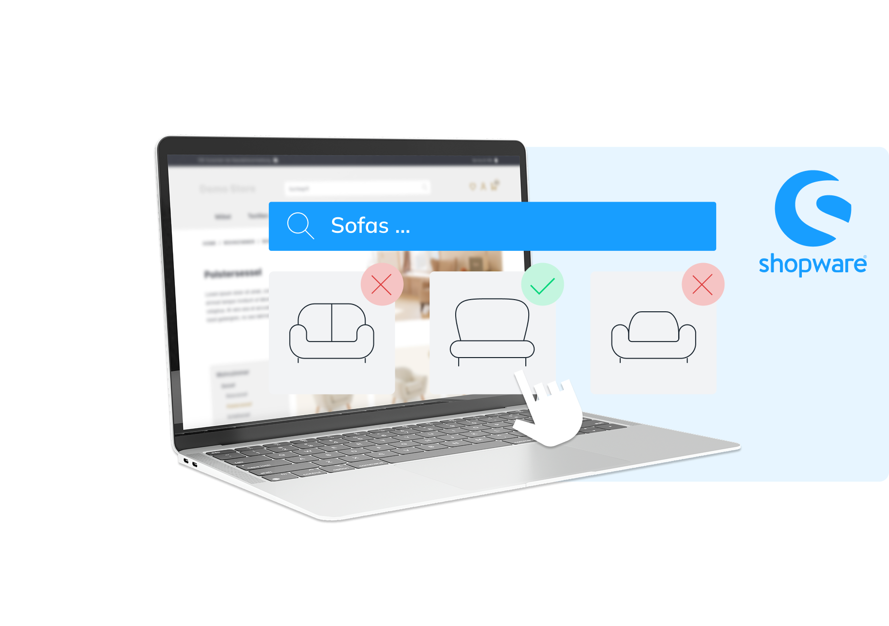 Die Shopware Suchfunktion als Mockup